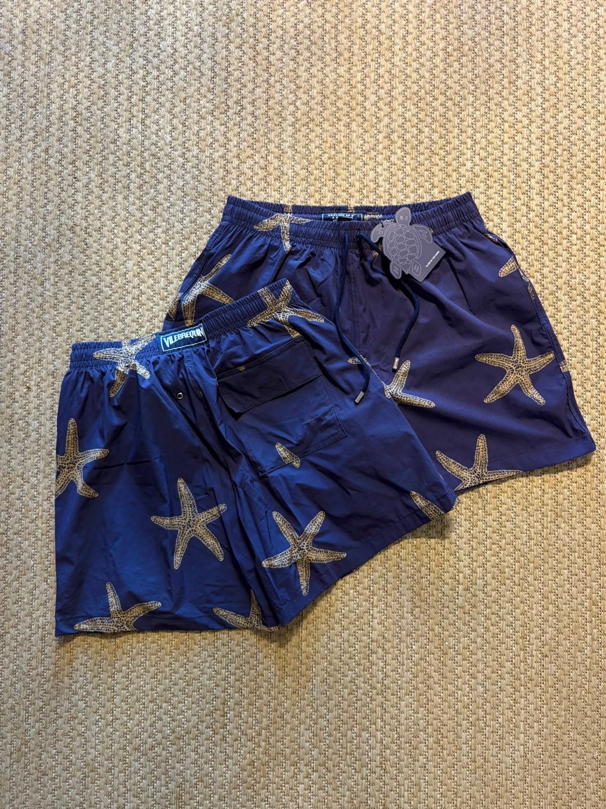 Shorts Vilebrequin marinho estampa de estrelas do mar